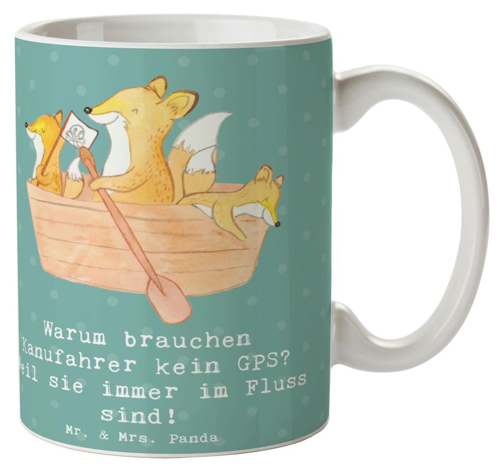 Mr. & Mrs. Panda Tasse mit Spruch Kanu Lebensweg - Meeresbrise - Geschenk, Sportler, Seen, Sportart, Geschenke, Teamsport, Fluss, Kanufahren, Abent...