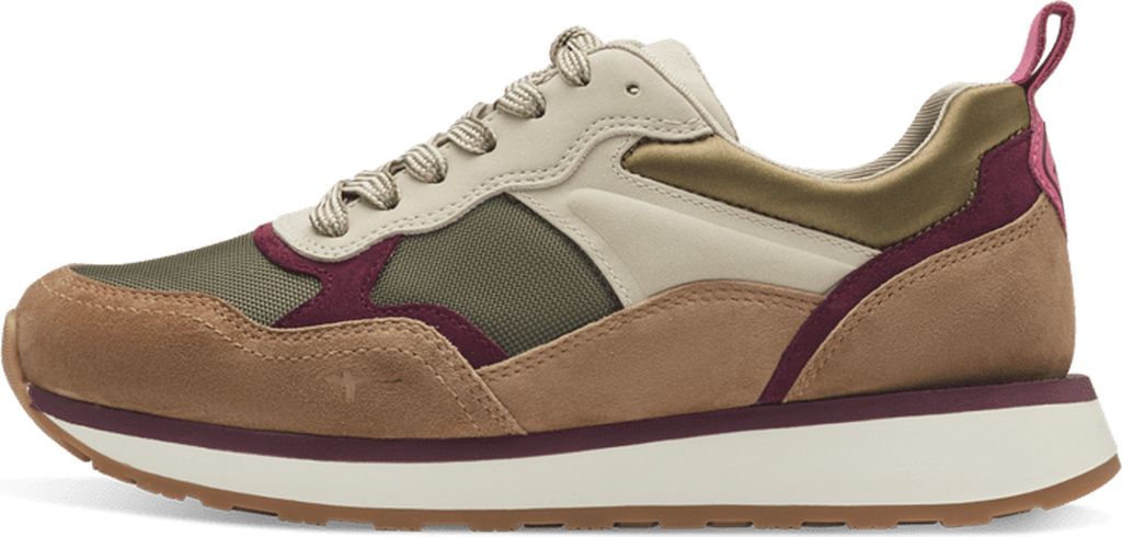 Tamaris Damen Sneaker Ledermix Retro Style lose Einlagen 1-23741-43, Größe:40 EU, Farbe:Braun