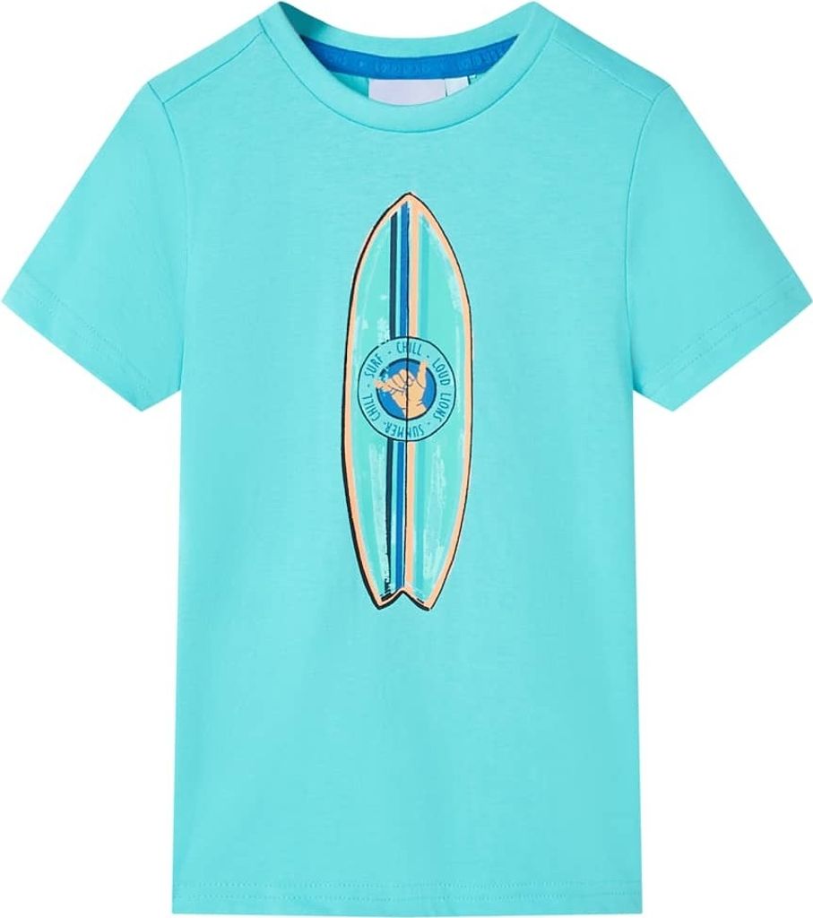 Kinder-Kurzarmshirt Aquablau 116