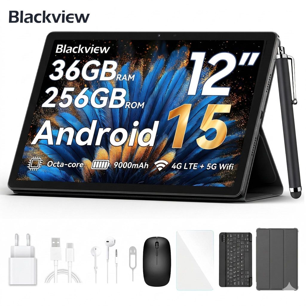 Blackview Mega2, 2025, 12 Zoll, 2K Display, FHD Tablet, Produktbild 