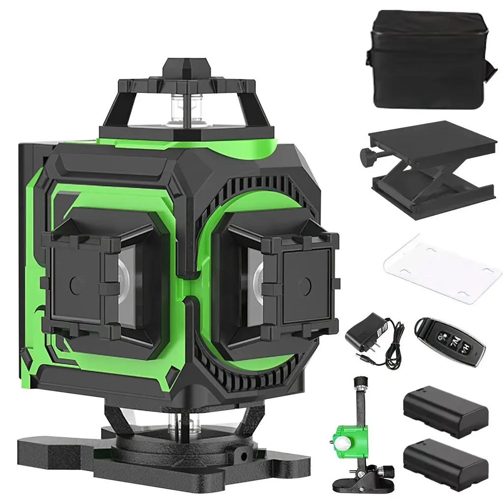 Niveau Laser de Chantier 360 Degrés Vert 16 Lignes - Format Compact