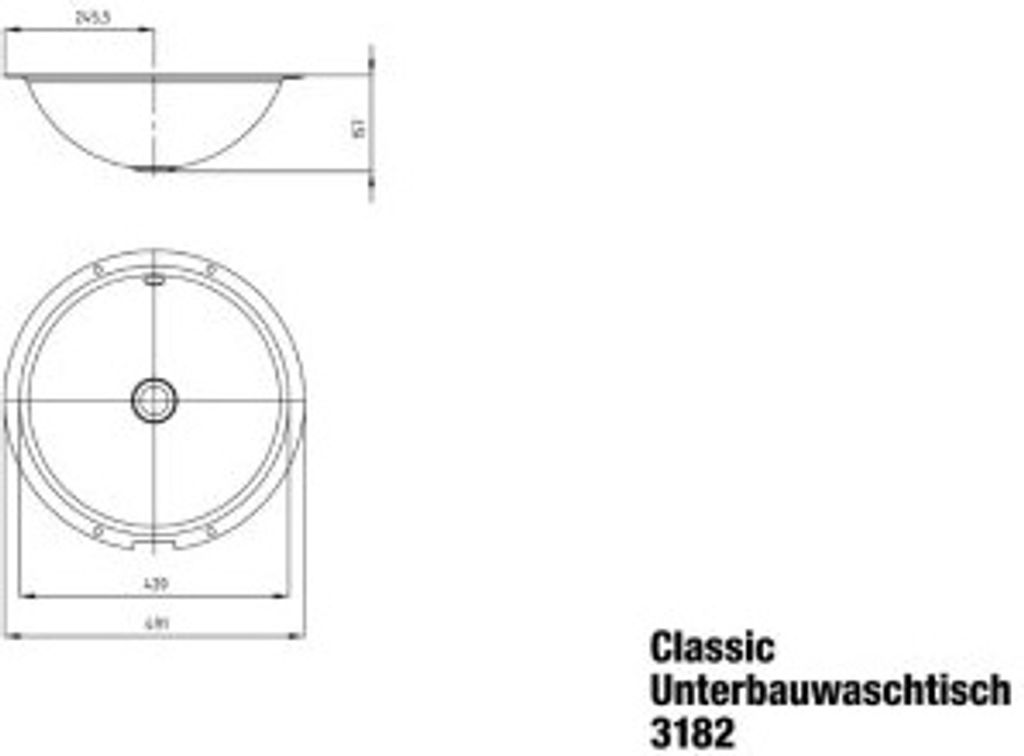 KALDEWEI 910007253676 Unterbauwaschtisch CLASSIC Mod.3182,