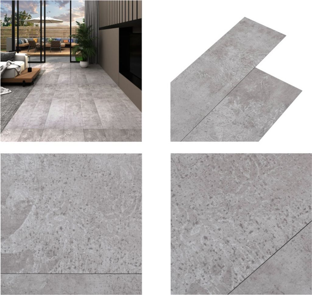 vidaXL PVC Fliesen Selbstklebend 5,21 m² 2 mm Erdgrau - PVC Bodenbelag - PVC Dielen - PVC Laminat - Laminatfußboden