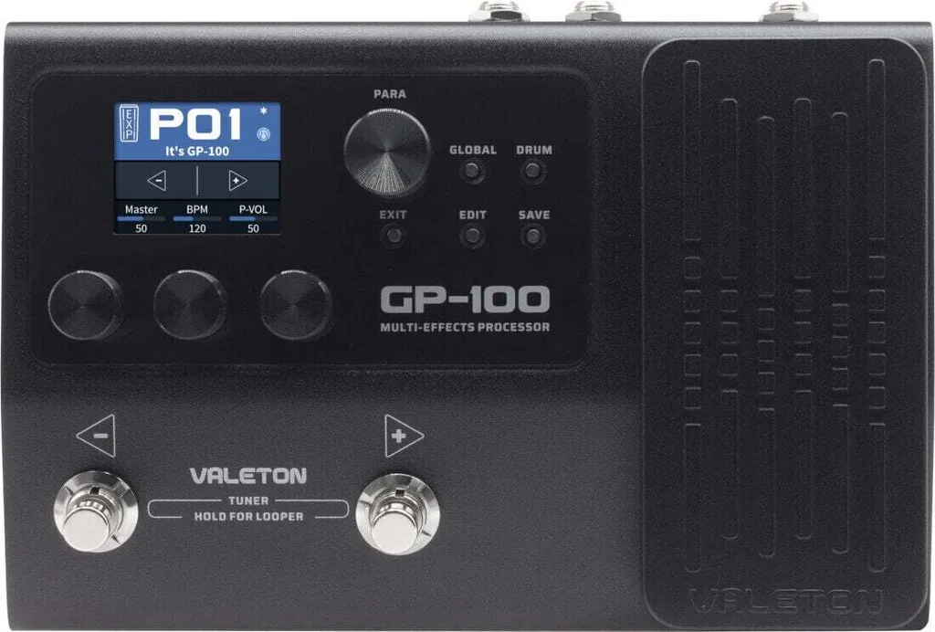 Valeton GP-100 Multi-effet Compact avec Boîte à Rythmes et Looper Pro