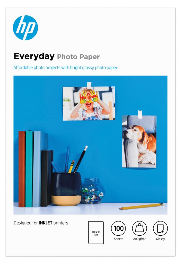 Papier photo quotidien HP - Brillant - 8 mil - 100 x 150 mm Image du produit 