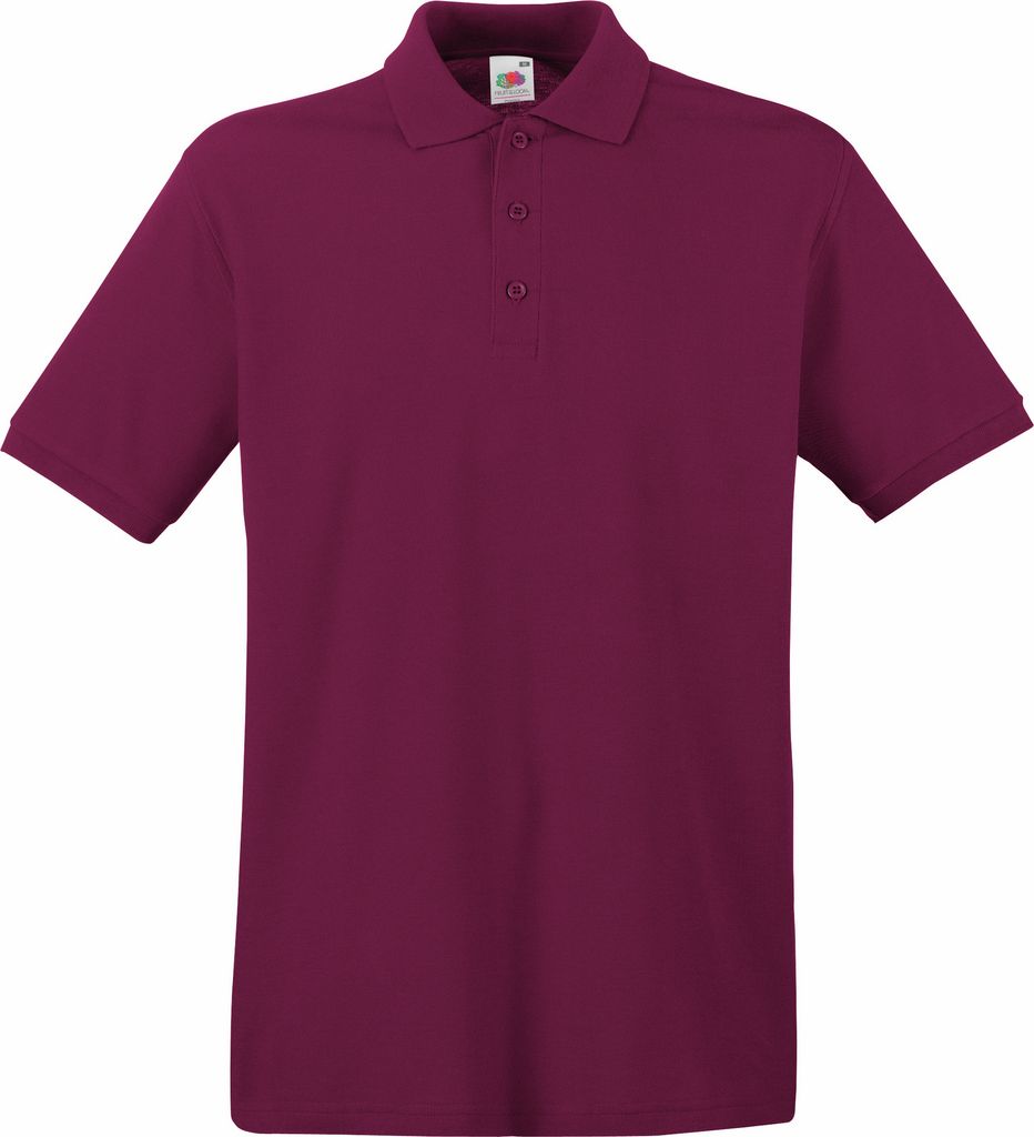Fruit Of The Loom Premium Herren Polo-Shirt, Kurzarm BC1381 (2XL) (Burgunder)