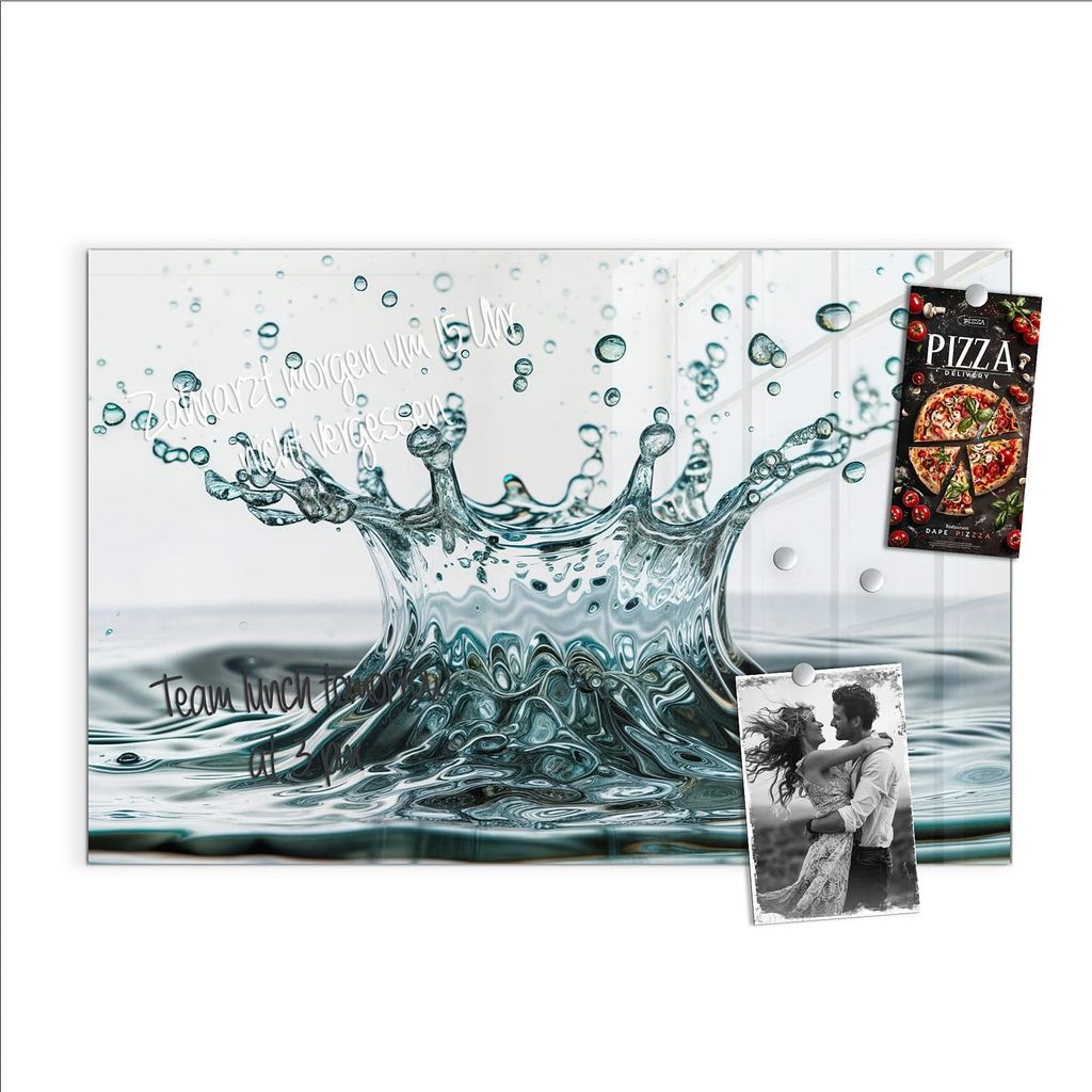 Magnettafel 60x40cm Pinnwand Whiteboard beschreibbar - Wassertropfen Splash
