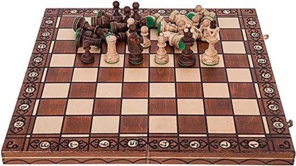 Holzschachbrett mit Holzfiguren, tragbares Holzschachbrett Handgefertigtes Holzschachspiel für Familienfeiertagsaktivitäten