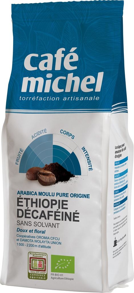 GEMAHLENER KAFFEE, DECAFFEINE ARABICA 100 % ÄTHIOPIEN FAIR TRADE 250 g - CAFE MICHEL