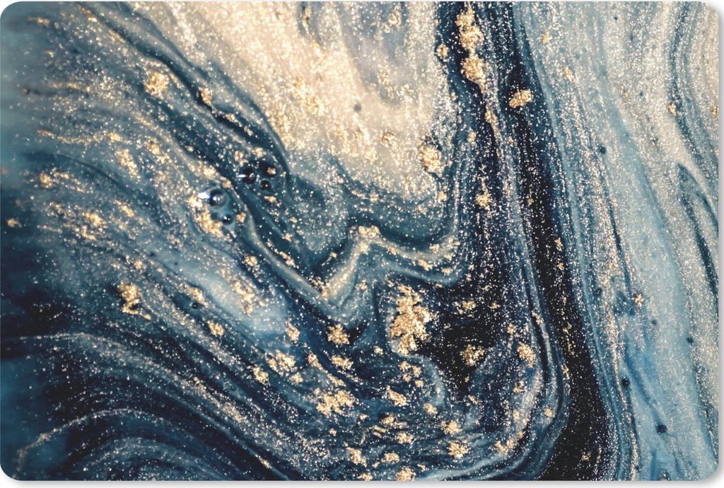 MuchoWow Schreibtischunterlage Marmor - Farbe - Glitter - Gold 60x40 cm - XXL Mauspad - Großes Mauspad