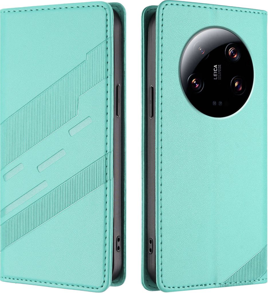 Hülle für Xiaomi 13 Ultra, Kunstleder Brieftaschen Handyhülle mit Kartenfach und Standfunktion Türkis