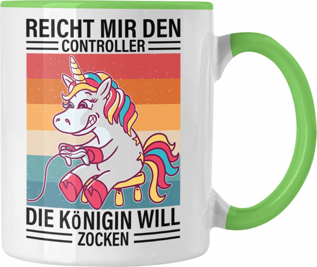 Trendation - Gamer Girl Geschenk Tasse Gaming Geschenkidee Mädchen Tochter Spruch Zockerin (Grün)