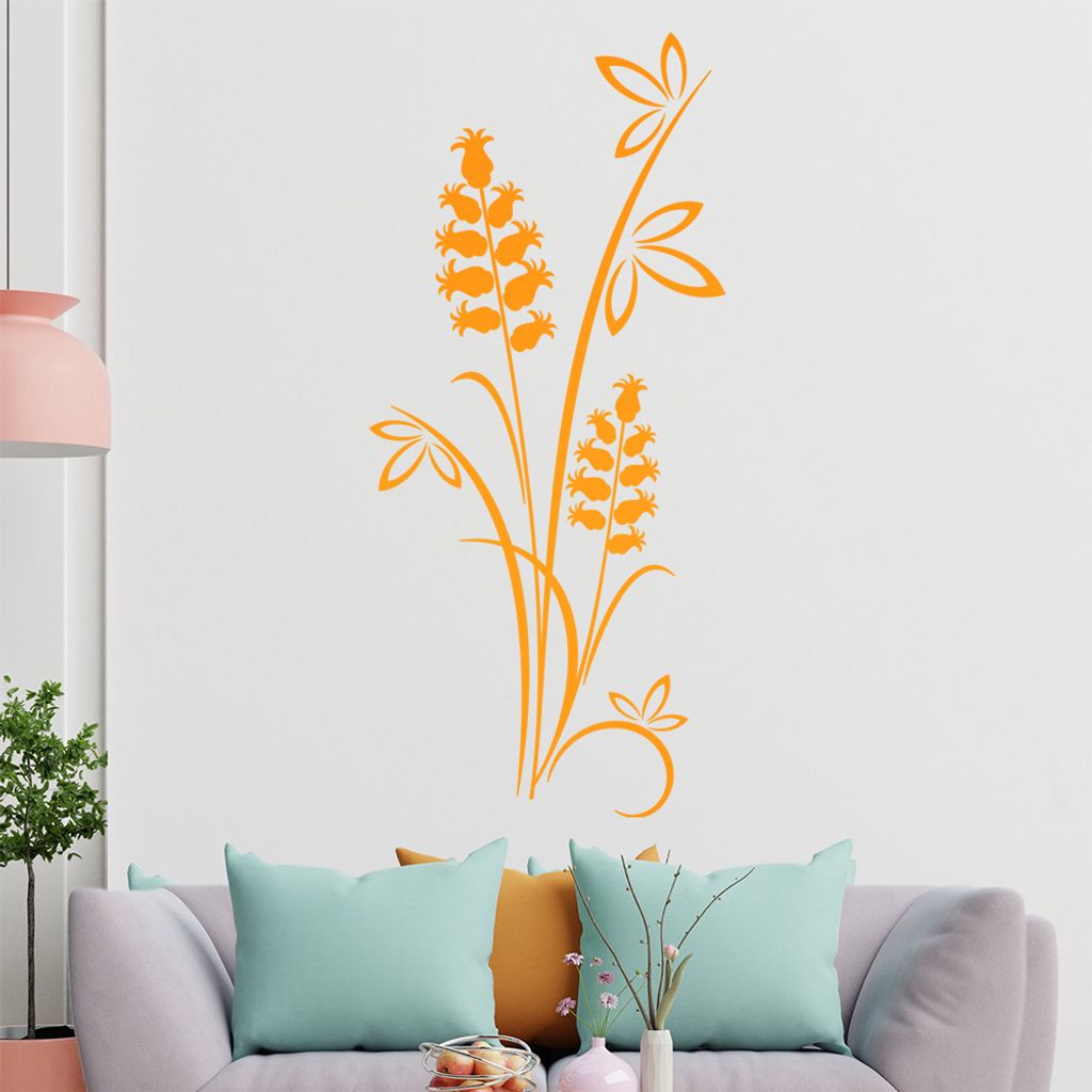 Blüten - Staude - Kelch Wandtattoo in 6 Größen - Wandaufkleber Wall Sticker - Dekoration, Küche, Wohnzimmer, Schlafzimmer, Badezimmer