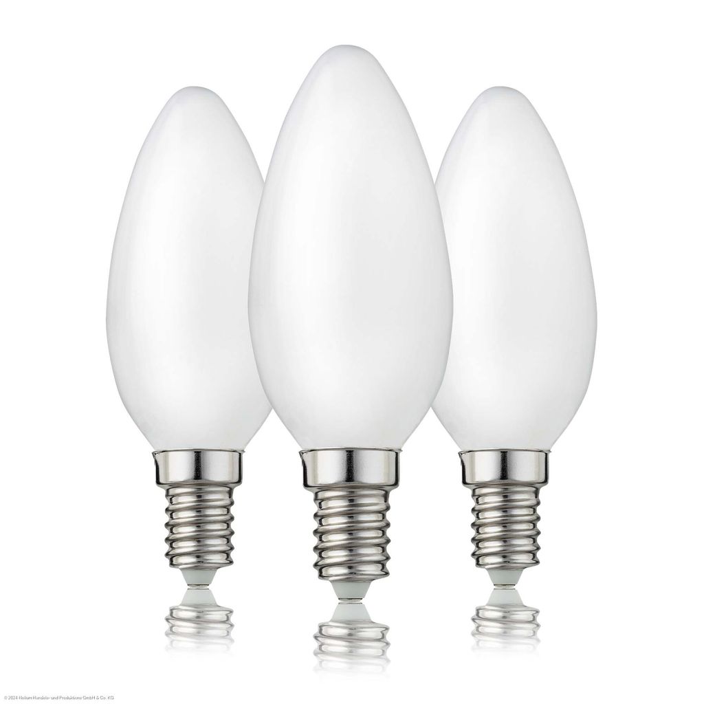 LED Birne Glühlampe Leuchtmittel C35 Lampe E14 Warmweiß 2700 K 2 W klar 3er Set