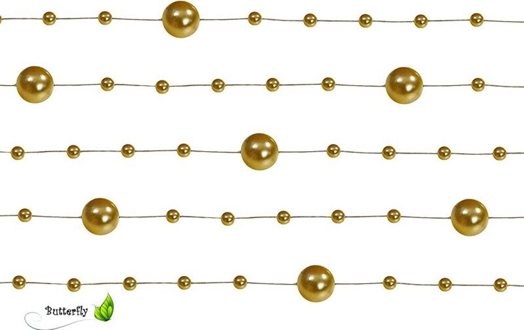 Perlengirlande 5St. x 1,3m, Farbe:gold 24