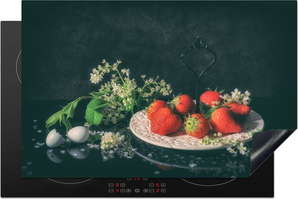 KitchenYeah© Herdabdeckplatte Erdbeeren - Malerei - Produktbild 