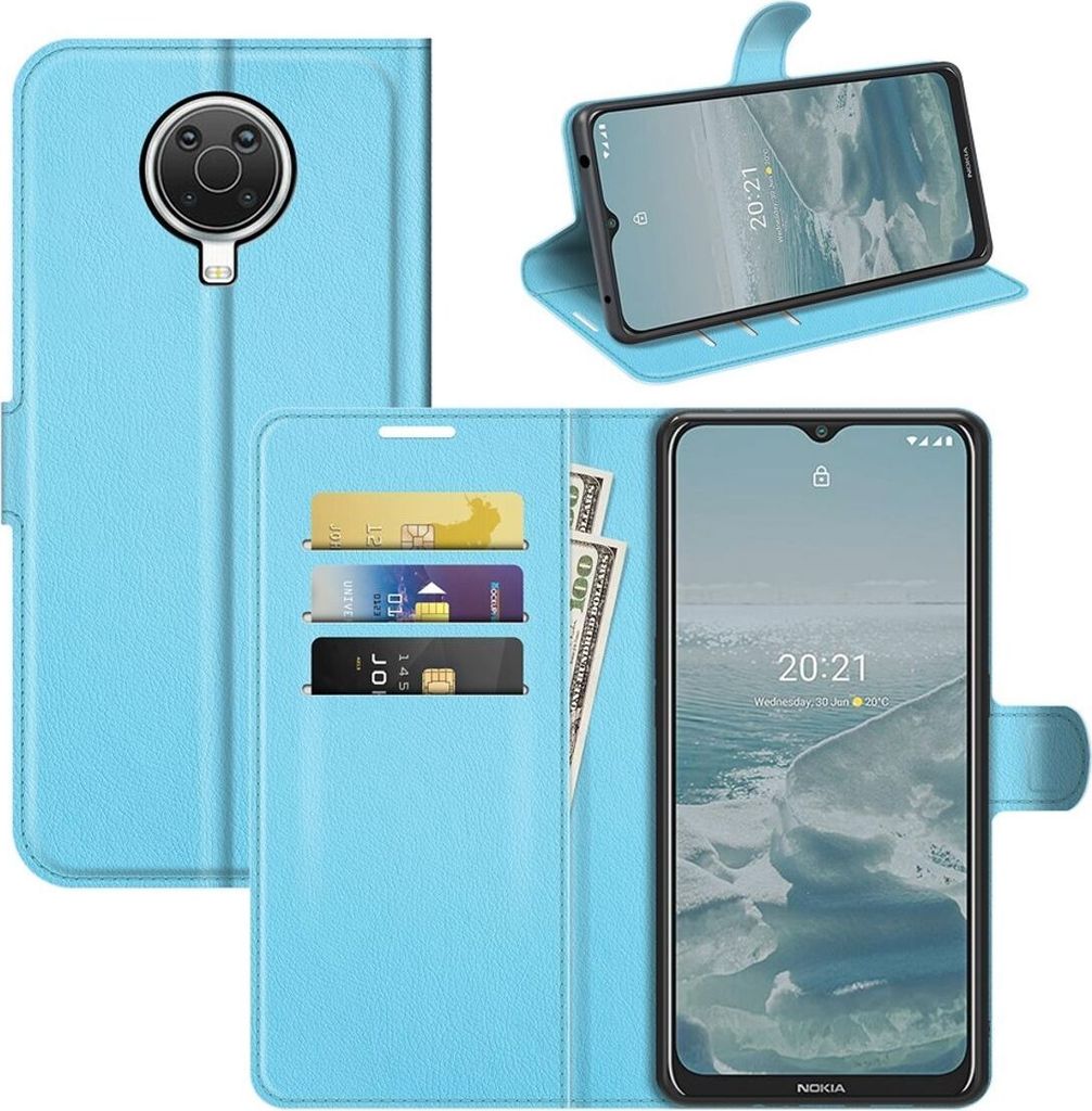 König Design Hülle kompatibel mit Nokia G10 / G20 Kunstleder Handyhülle - Handy Case Blau