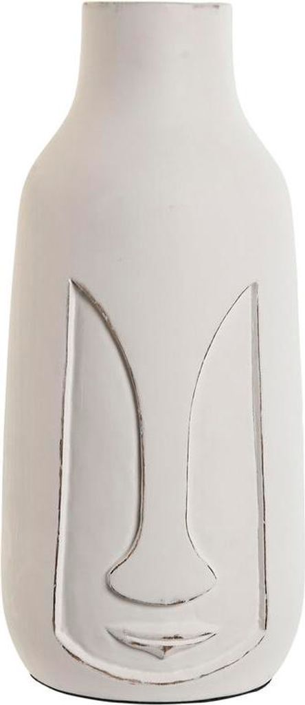 Vase Home ESPRIT Weiß Mango-Holz Moderne Gesicht 15 x 15 x 30 cm