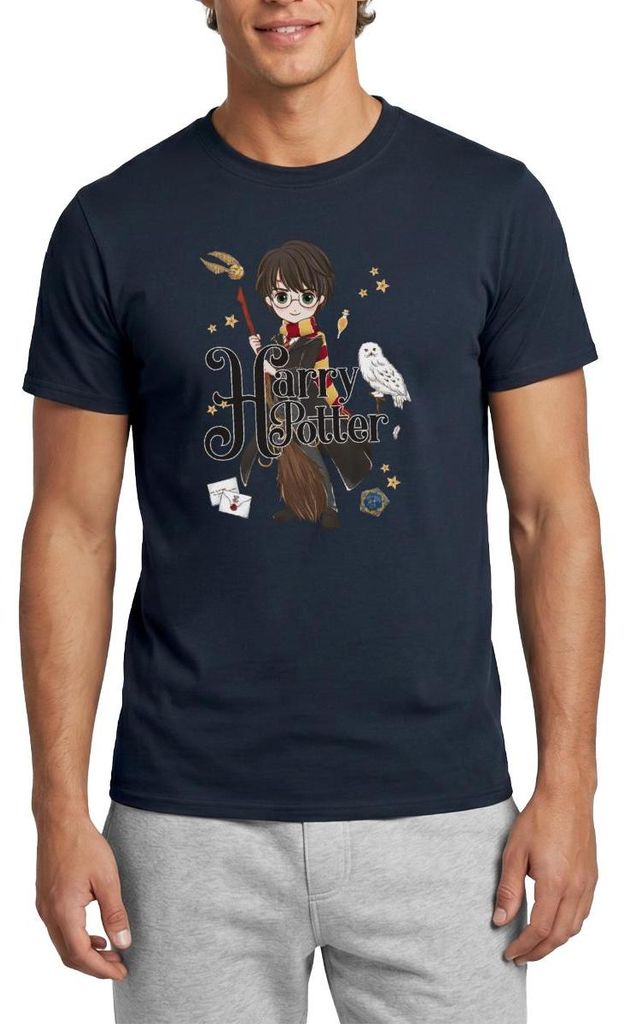 Spreadshirt Harry Potter Elemente Männer T-Shirt, 3XL, Navy