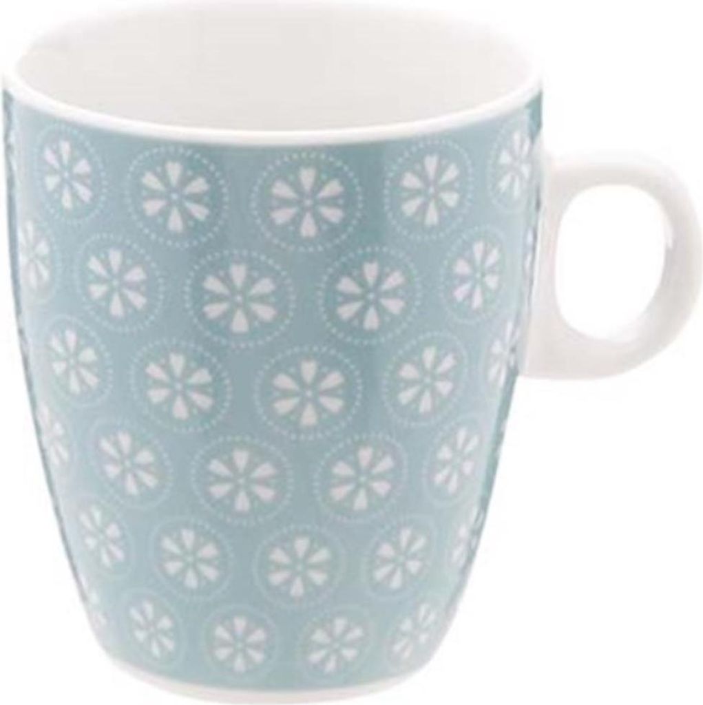 Cosy trendy beker blauw met bloemen 19cl