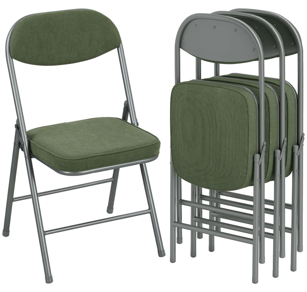 HOMCOM Klapstoel, set van 4, campingstoel met gevoerde Productafbeelding 
