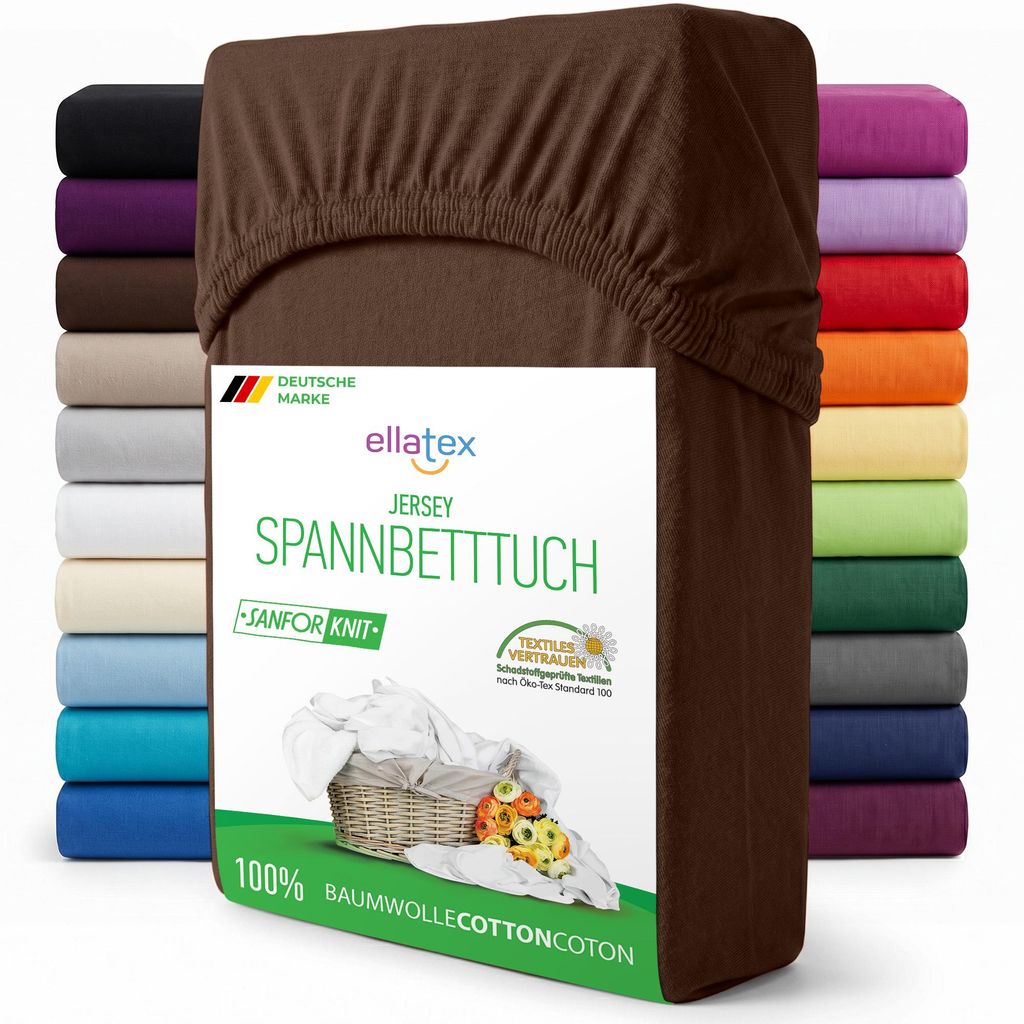 EllaTex Jersey Spannbettlaken 140x200–160x200 Baumwolle – Produktbild 