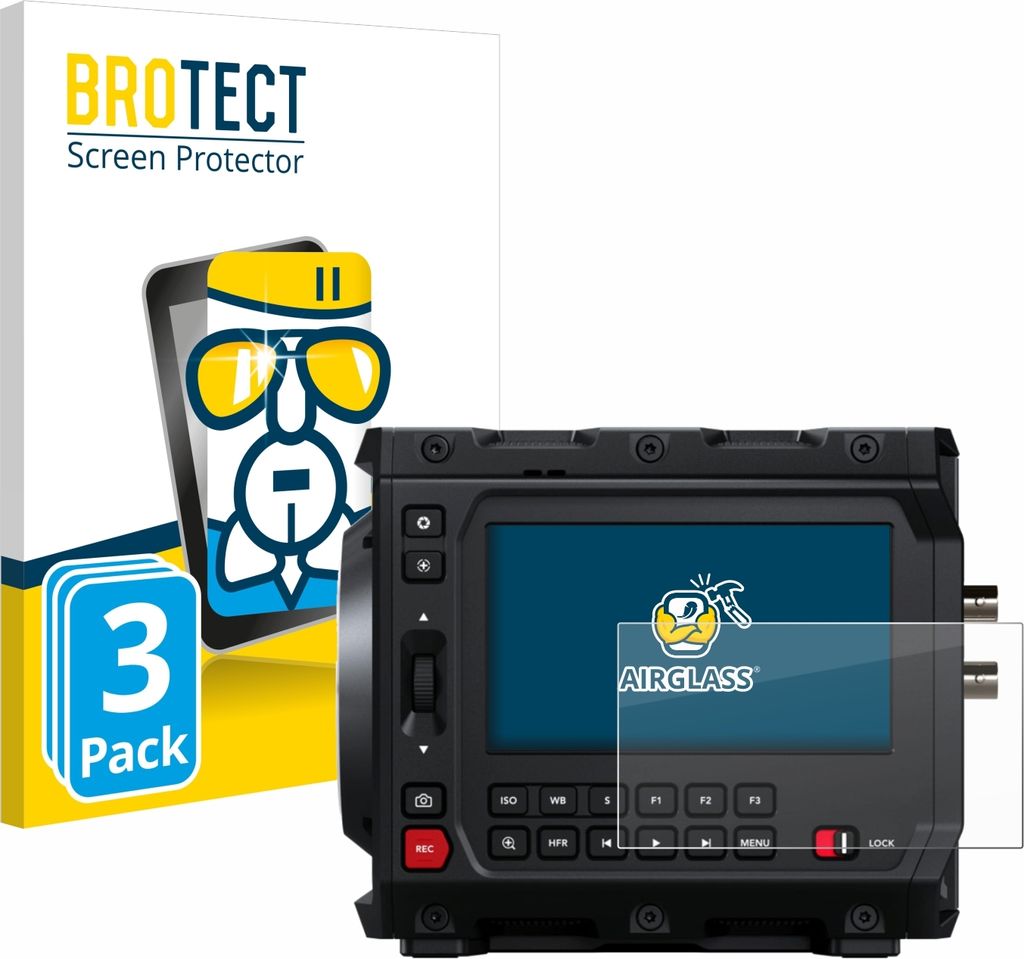 3x BROTECT Schutzglas für Blackmagic Design Pyxis 6K 4" Schutzfolie Panzer Folie Glas Display Schutz klar