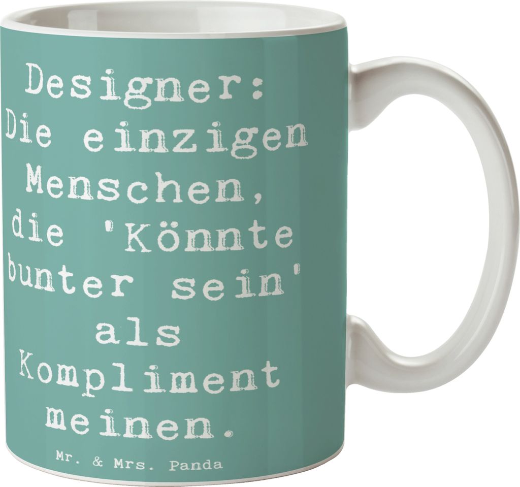 Mr. & Mrs. Panda Pott Spruch Designer Kompliment - Meeresbrise - Geschenk, Kaffeepott, kreativer Geist, Einfallsreichtum, Becher, Industrial Design...