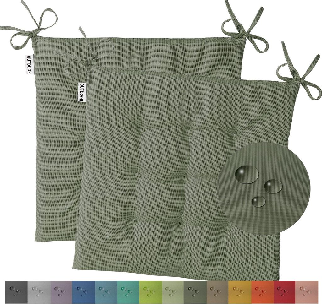 heimtexland 2er Pack Outdoor Stuhlkissen Sitzkissen Produktbild 