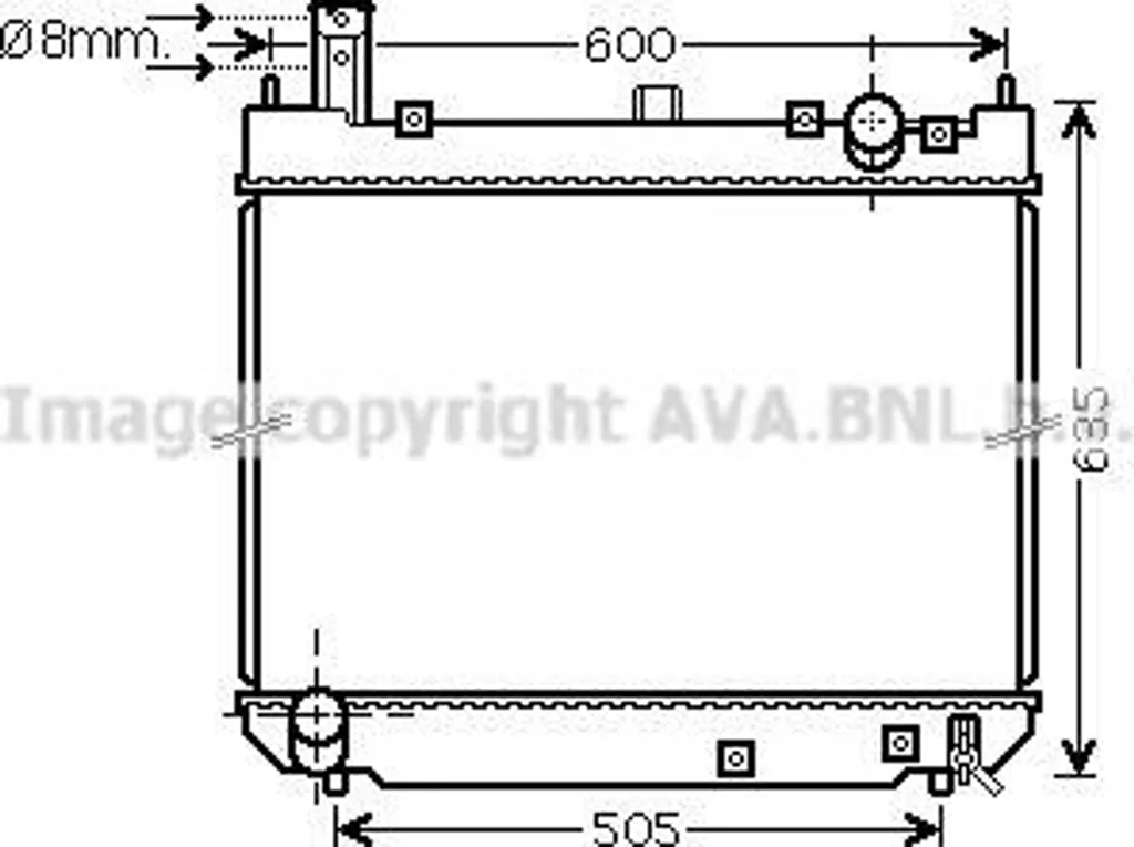 Radiateur moteur AVA TO2488 pour Hiace - Qualité OE 164005B330 Premium