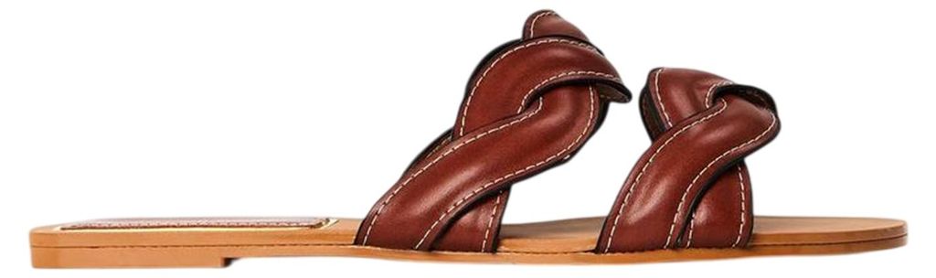 Where's That From - geflochten Sandalen für Damen, Flach GT27085 (38 EU) (Hellbraun)