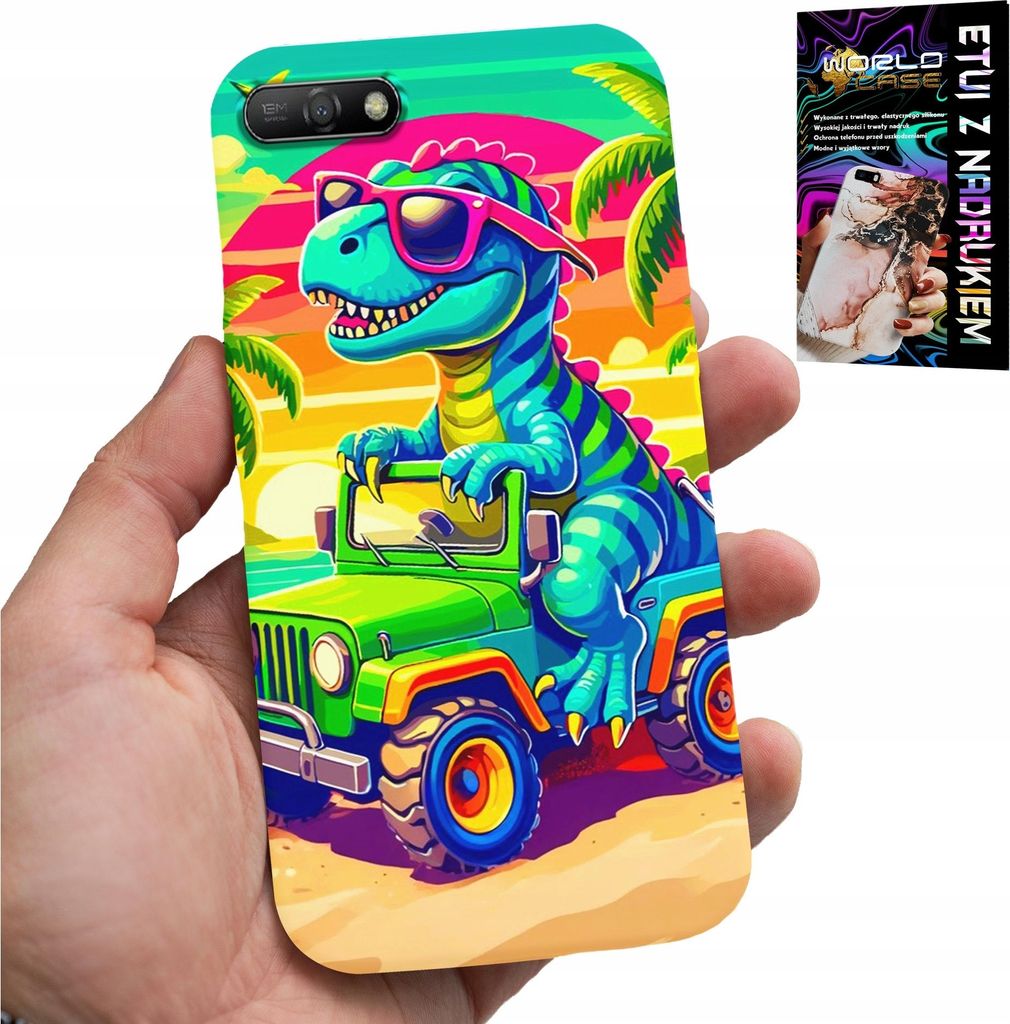 Fall Für Huawei Y6 2018 - Dinosaurier In Einem Lkw-Designs Für Kinder