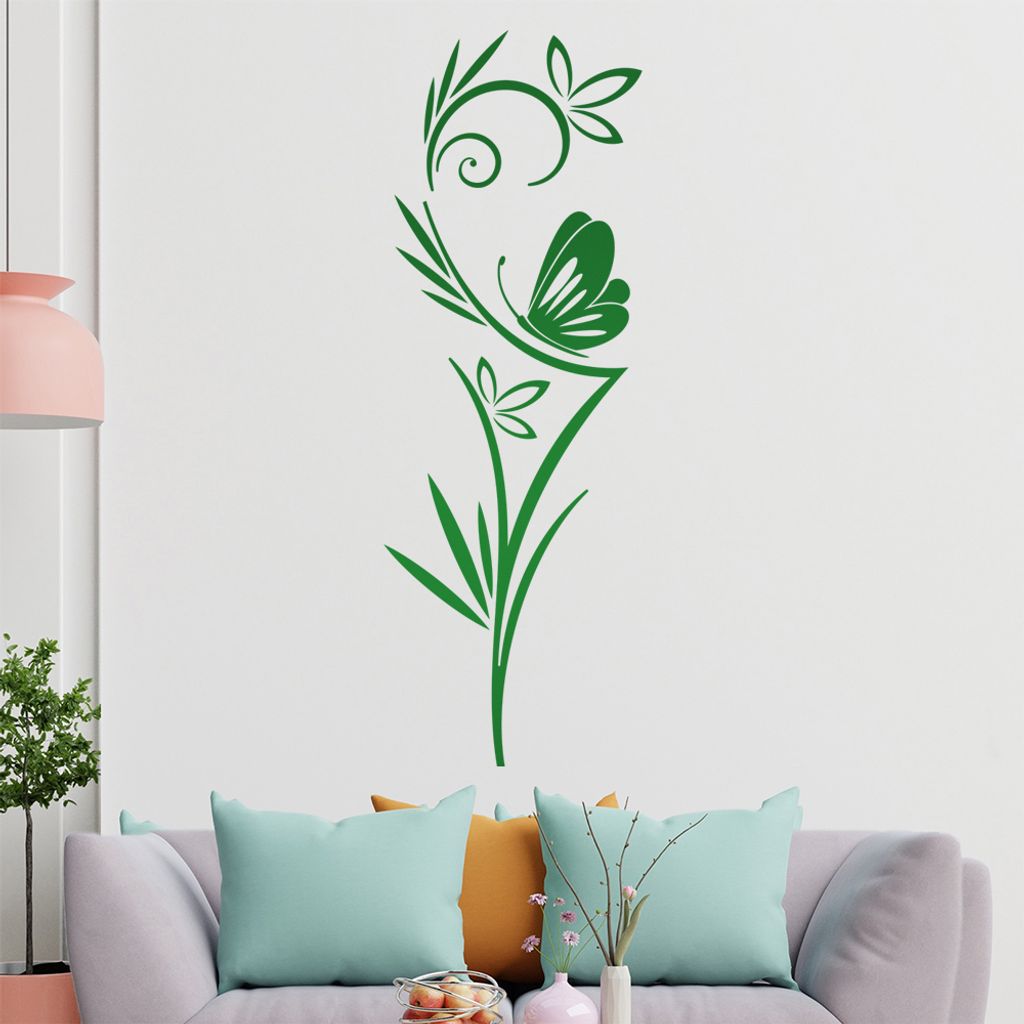 Schmetterling - Ornamente - Baum Wandtattoo in 6 Größen - Wandaufkleber Wall Sticker - Dekoration, Küche, Wohnzimmer, Schlafzimmer, Badezimmer