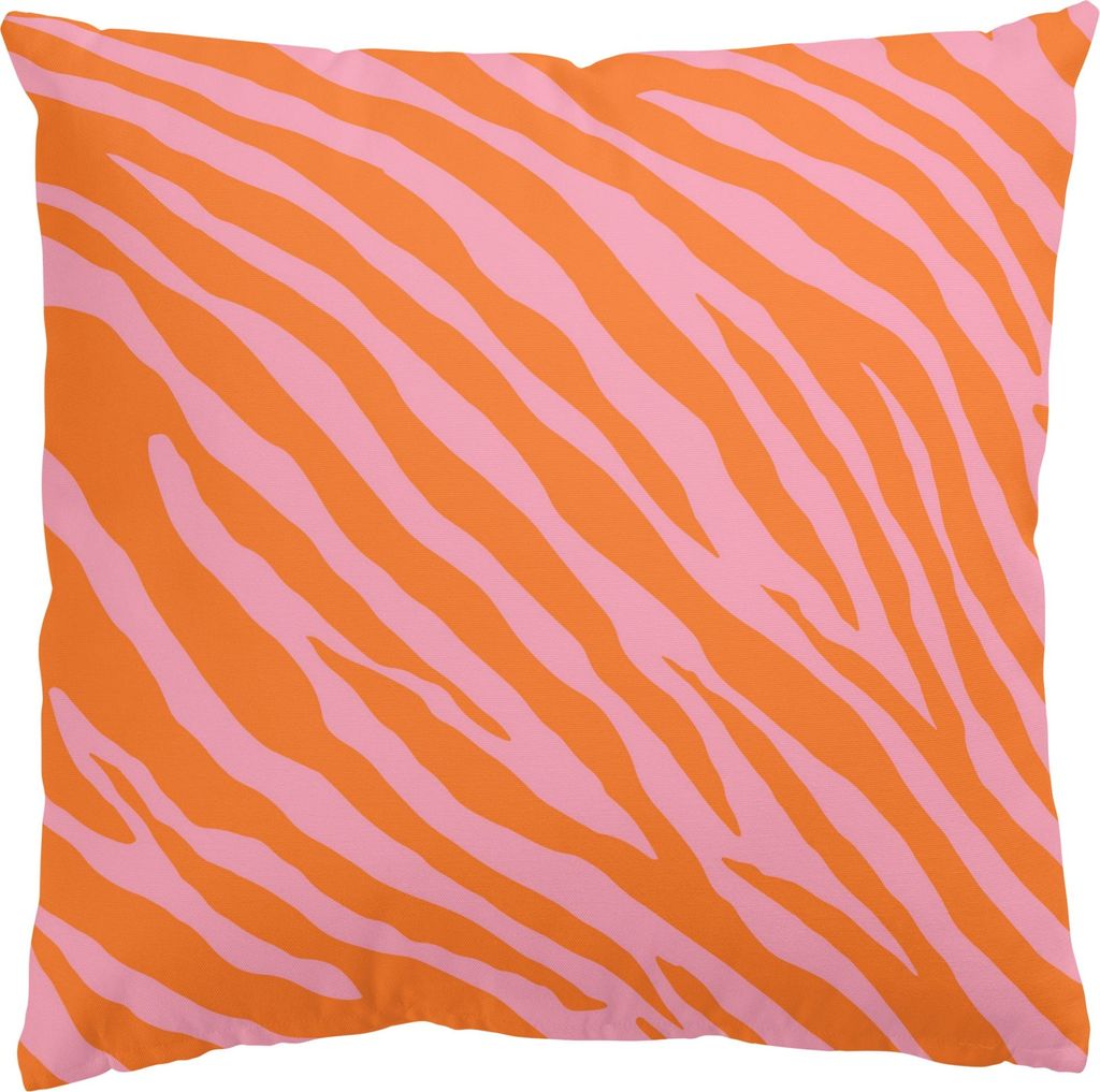 Dekokissen Muster drinnen / Indoor Zierkissen Canvas waschbar Design orange Pop Art Sofakissen mit Füllung