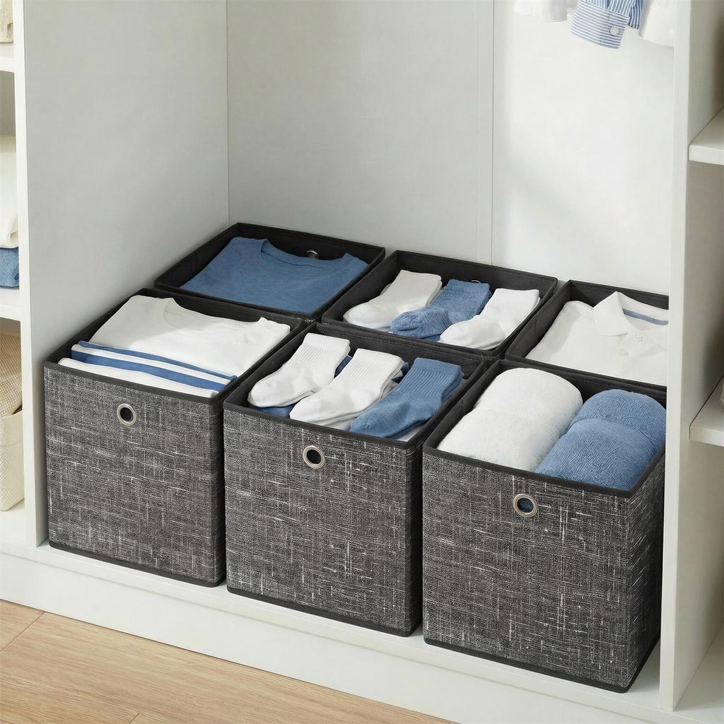 SONGMICS Ordnungsboxen, 6er Set, aus Vliesstoff mit Griff, Produktbild 