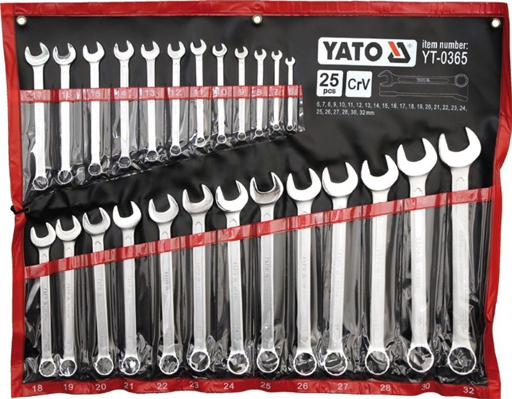 Ringsleutelset, plat, 6-32 mm, 25-delig, Yato YT-0365 Productafbeelding 