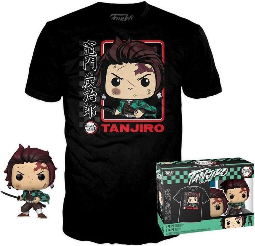 FK62491S - Demon Slayer POP! Tee Vinyl Figur T-Shirt Set Tanjiro Größe S