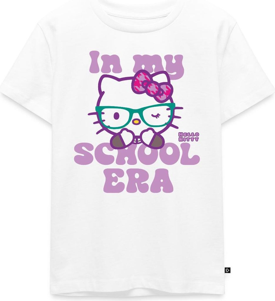 Spreadshirt Hello Kitty Schulkind In My School Era Kinder Premium T-Shirt, 122/128 (6 Jahre), Weiß