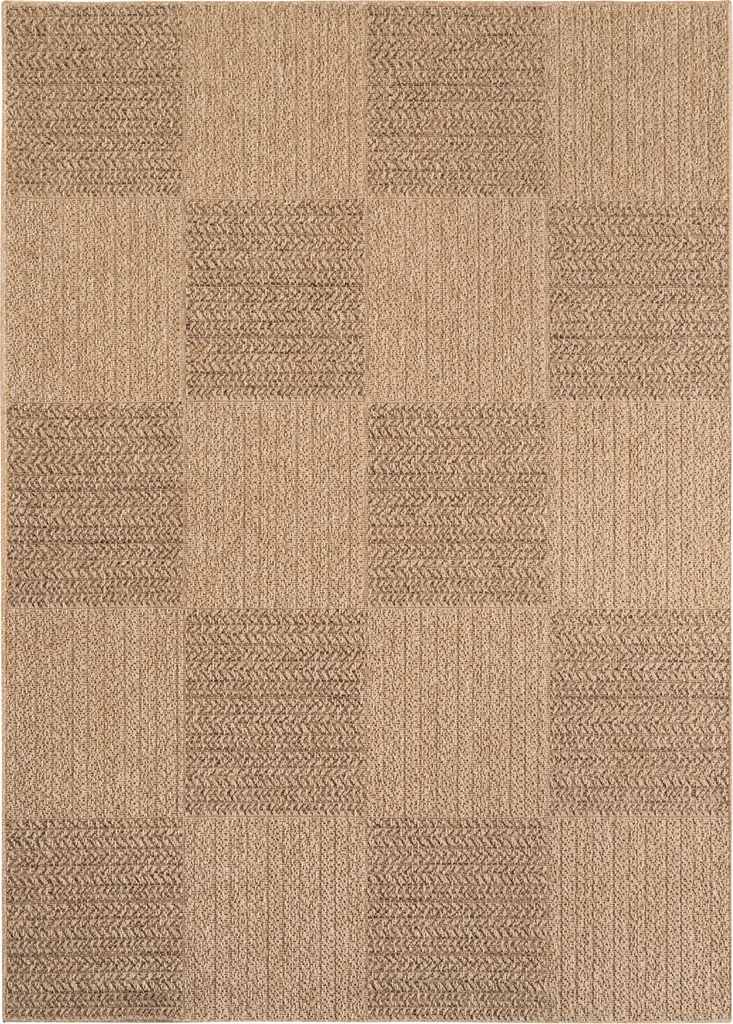 Tapis Coureur Extérieur Beige 80x150 cm Tissage Plat Spécial Terrasse
