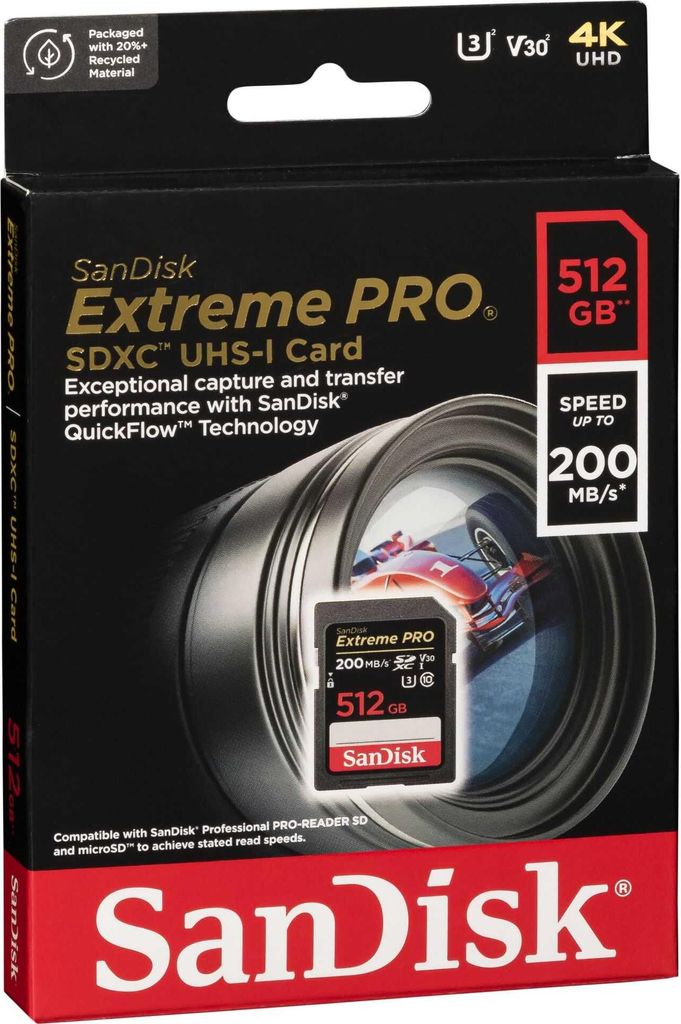 SanDisk Extreme Pro SDXC 512GB UHS-I C10 U3 V30 Image du produit 