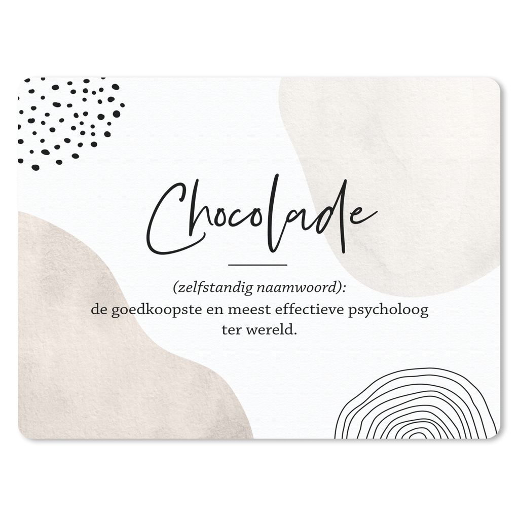 MuchoWow Mauspad Mousepad Sprichwörter - Schokolade - Zitate - Wörterbuch - Definition Schokolade 40x30 cm - Mousepads - Maus Mat - Pad - Mausu...