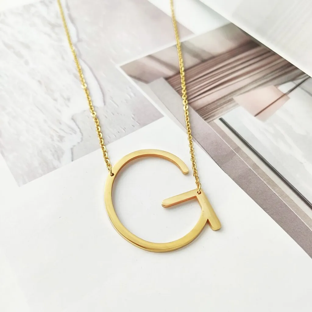 Collana Carla Lettera G Gold Plated Brenda | Luxury Steel Jewelry