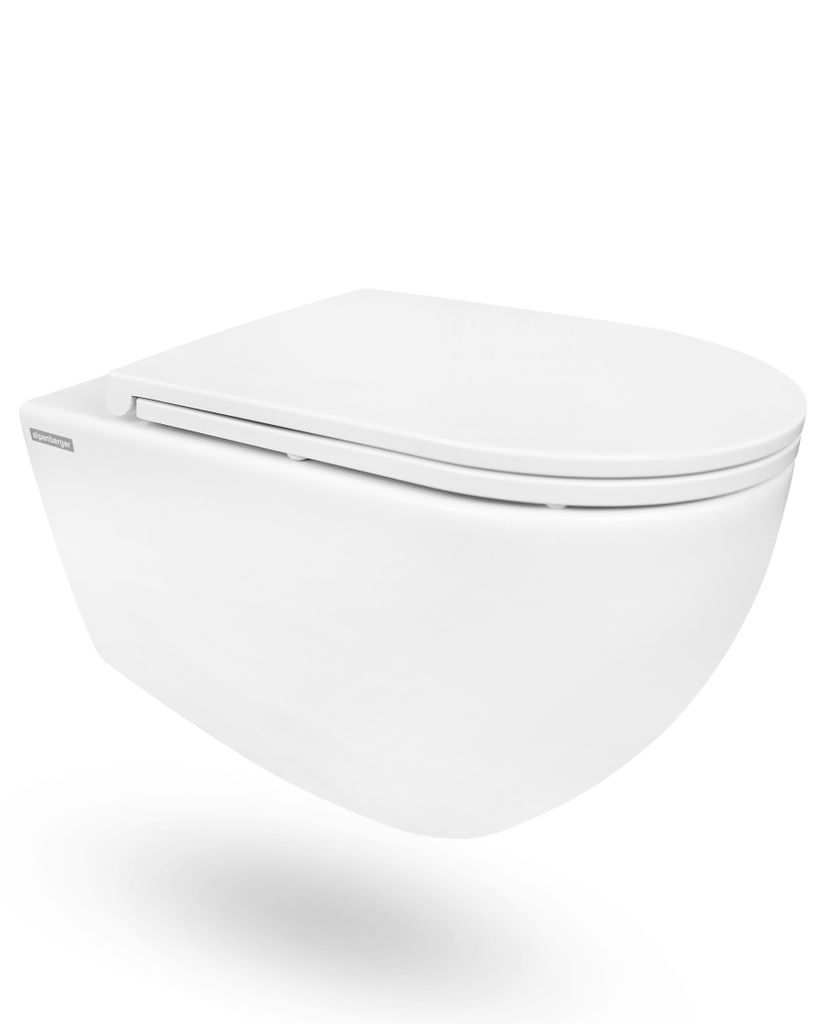 Rim-Art Slim WC-Sitz Duroplast mit Absenkautomatik Weiß Soft Close WC Deckel 