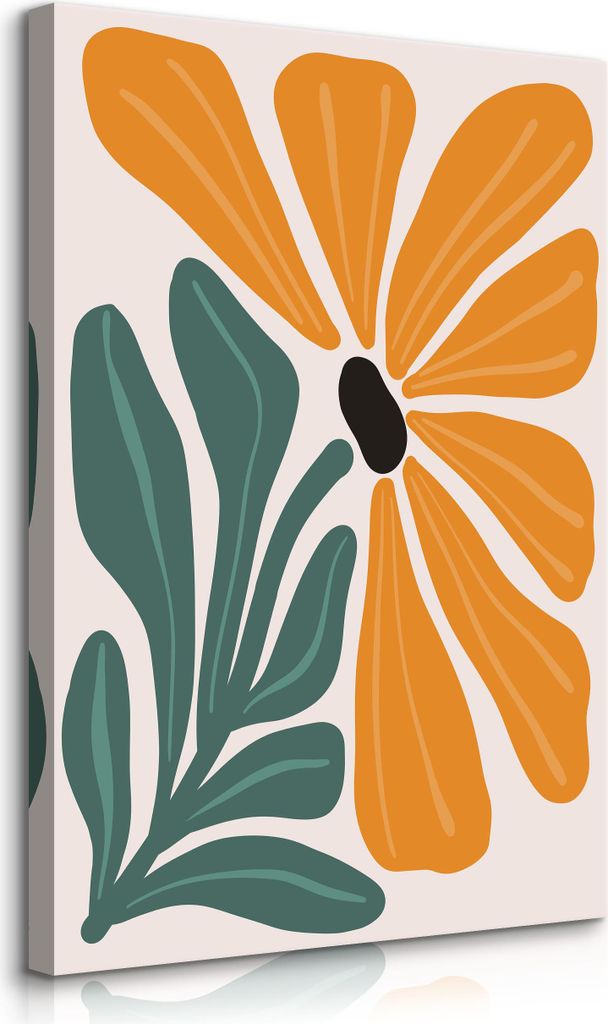 Muralo Leinwandbild Canvas tropische BLUME Blätter Abstraktion Boho Stil Br. 30cm x Hö. 40cm