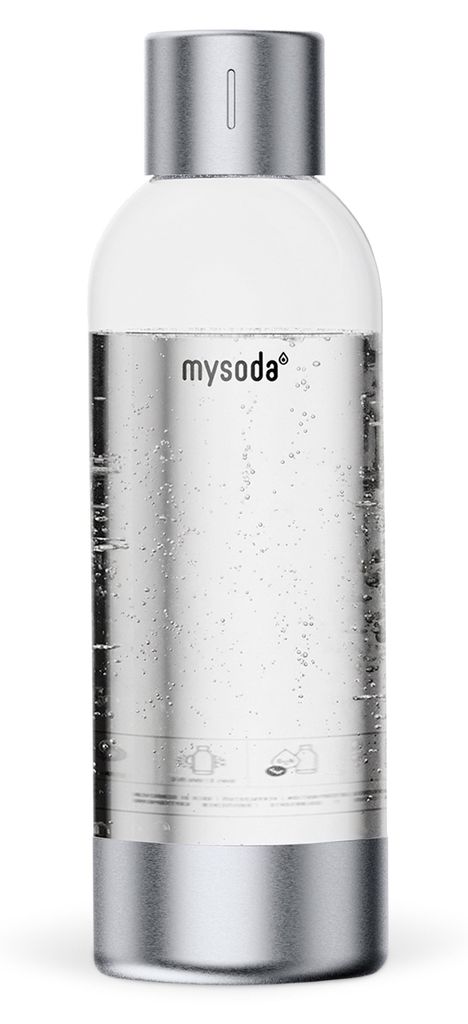 Mysoda 1L Premium-Wasserflasche (PET), Silver Produktbild 