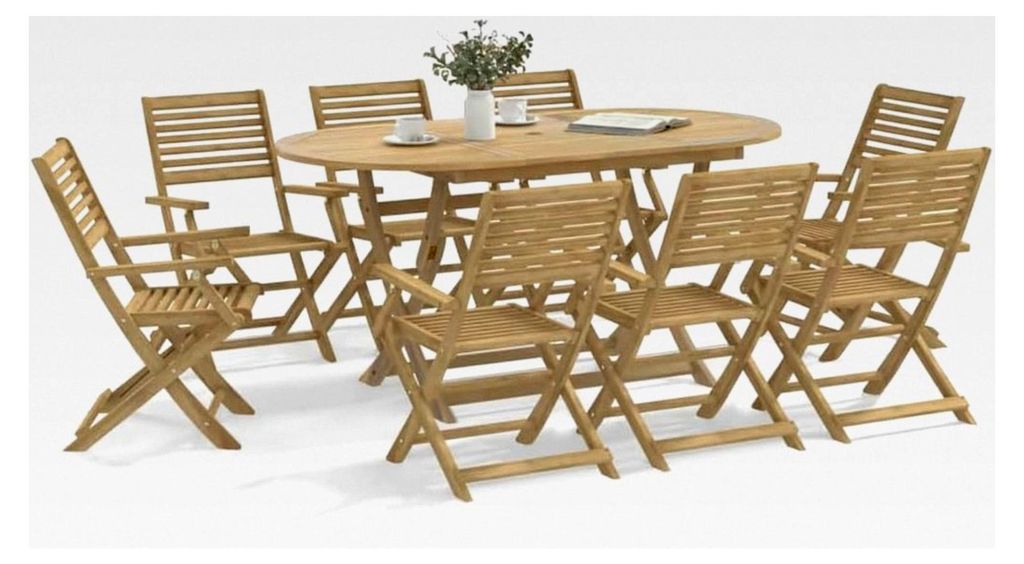 Klappbare Gartenstühle 6 Stück 54,5 x 61,5 x 86,5 cm aus massivem Akazienholz