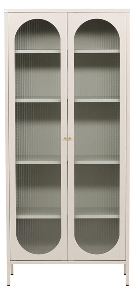Endorphin Schrank Lima Beige – Moderner Stahlschrank mit Riffelglas