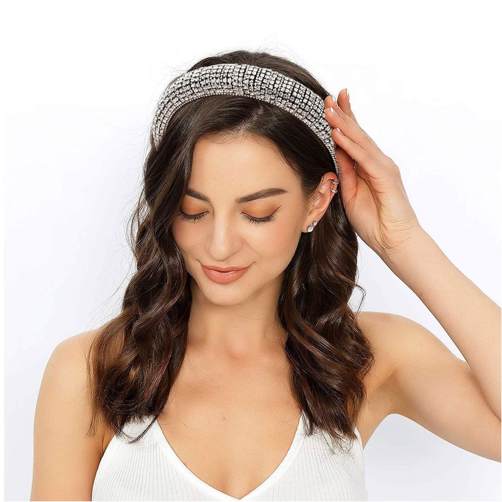 CIVFCRT Kristall-Strass Stirnband Für Damen & Mädchen | Glitzernde Perlen | Schmale Ausführung