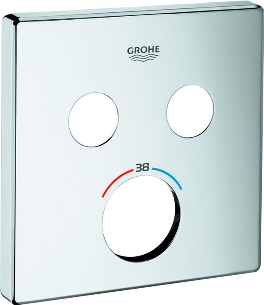 GROHE Rosette 49039, eckig, für SmartControl Unterputz, für Thermostat mit 2 Absperrventilen, chrom