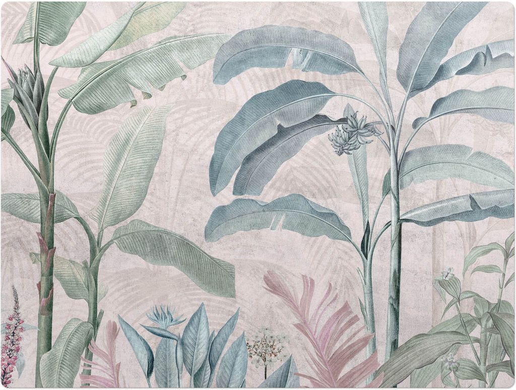 Exotische Blätter – Bodenschutzmatte – Stuhlunterlage 120x90 cm – Rutschfest – Hartbodenmatte